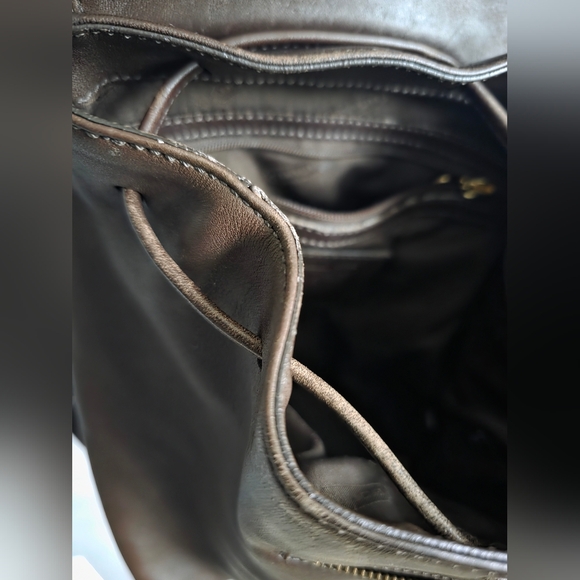 Vintage Coach Legacy Collection Leather Backpack 9858 Brown Gold 10x8x5 - Picture 11 of 16